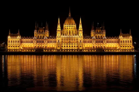 Beautiful building illuminated at night