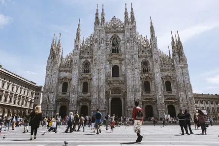 Cathedral with people in front