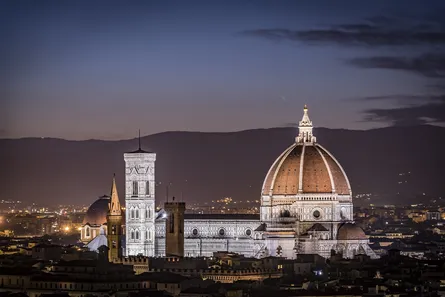 Old cathedral lit up