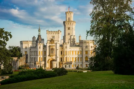 Majestic castle in the sunset