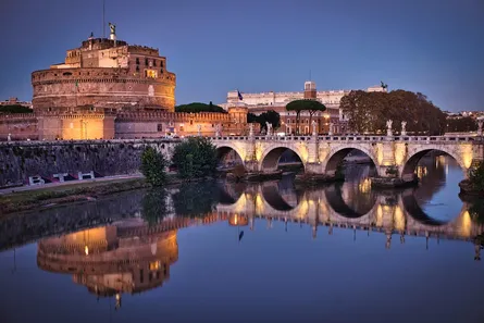 Stone bridge over river