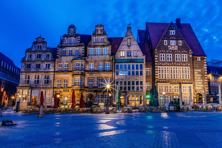 Rainy city street at night