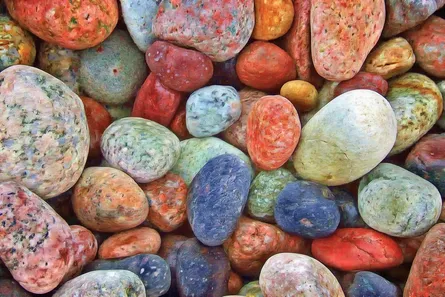 Colorful rocks in pile