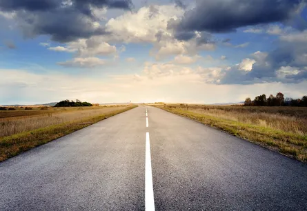 Empty road on horizon