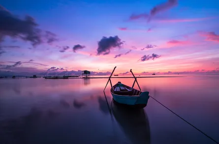 Peaceful beach at sunset