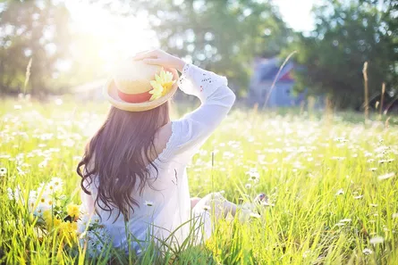 Girl enjoying sunny day