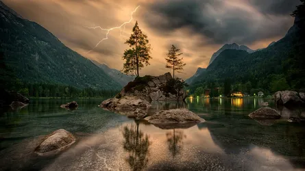 Stormy sky in mountains