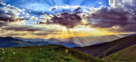 Cloudy sky over mountains