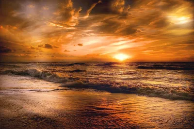 Sunset over beach