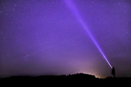 Starry sky with light