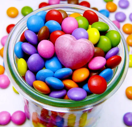 Candy heart in jar