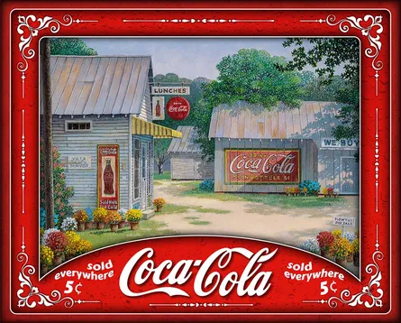 A picture of a coke advertisement