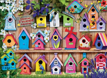 Birdhouses on fence