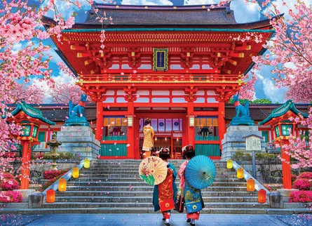 Geisha at japanese temple