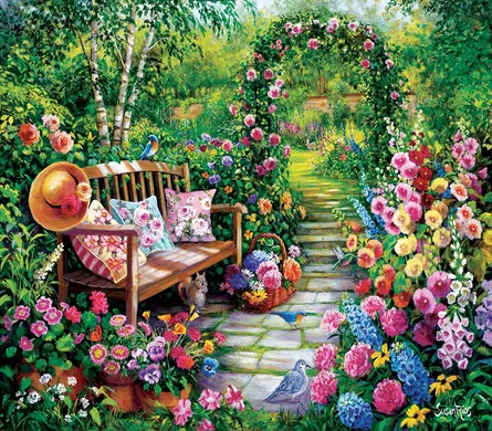 Vibrant flower-filled garden