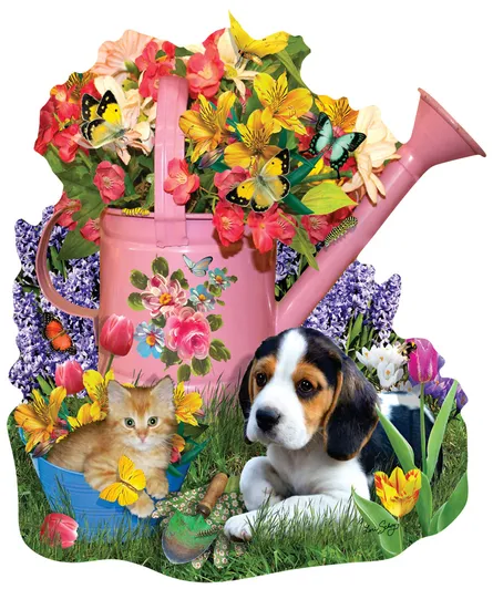 Playful pets and flowers