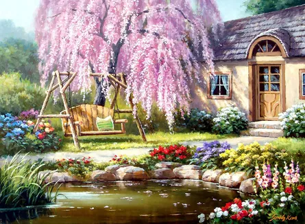 Tranquil garden setting