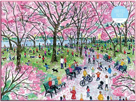 Colorful park gathering scene